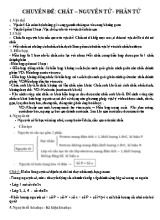 Chuyên đề bài tập Hóa học Lớp 8 Chất - Nguyên tử - Phân tử